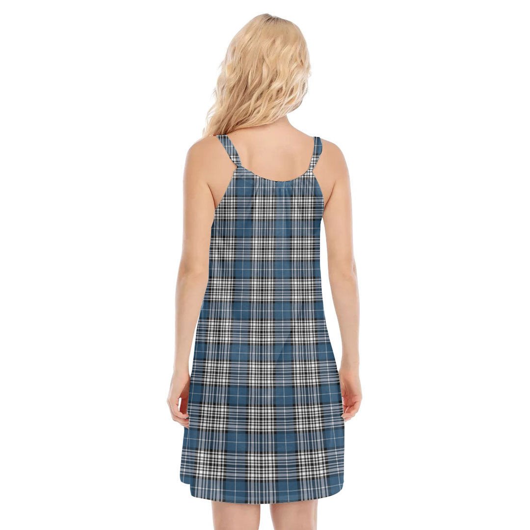 Napier Modern Tartan Plaid O-neck Cami Dress