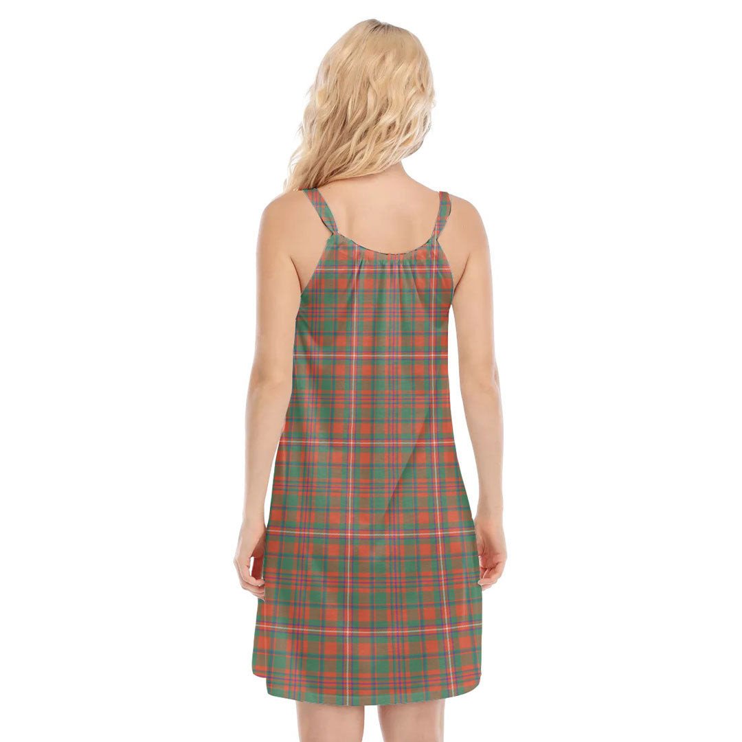 MacKinnon Ancient Tartan Plaid O-neck Cami Dress