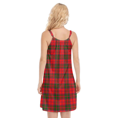 Grant Modern Tartan Plaid O-neck Cami Dress