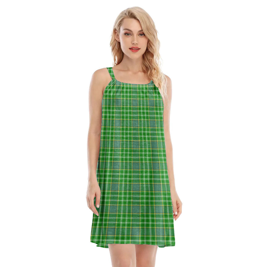 Currie Tartan Plaid O-neck Cami Dress