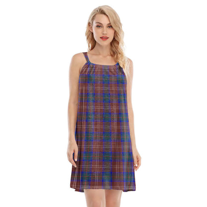 Chisholm Hunting Modern Tartan Plaid O-neck Cami Dress