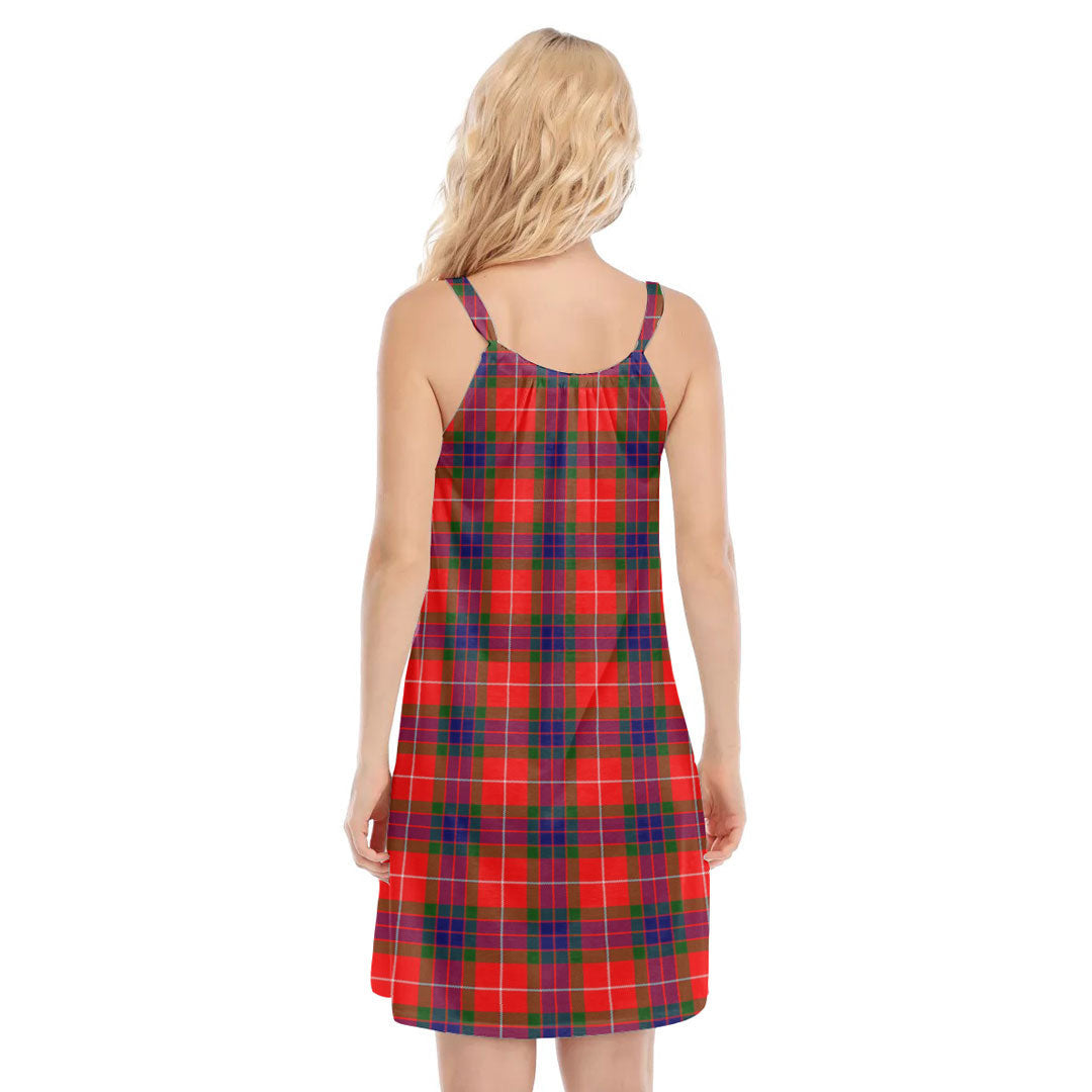Fraser Modern Tartan Plaid O-neck Cami Dress