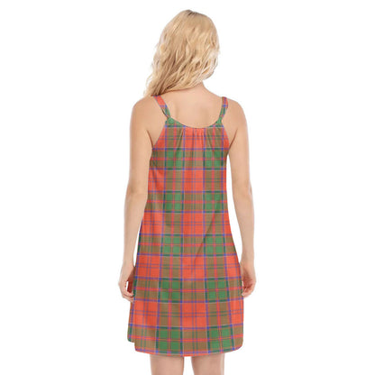 Grant Ancient Tartan Plaid O-neck Cami Dress