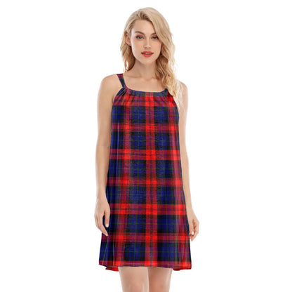 MacLachlan Modern Tartan Plaid O-neck Cami Dress