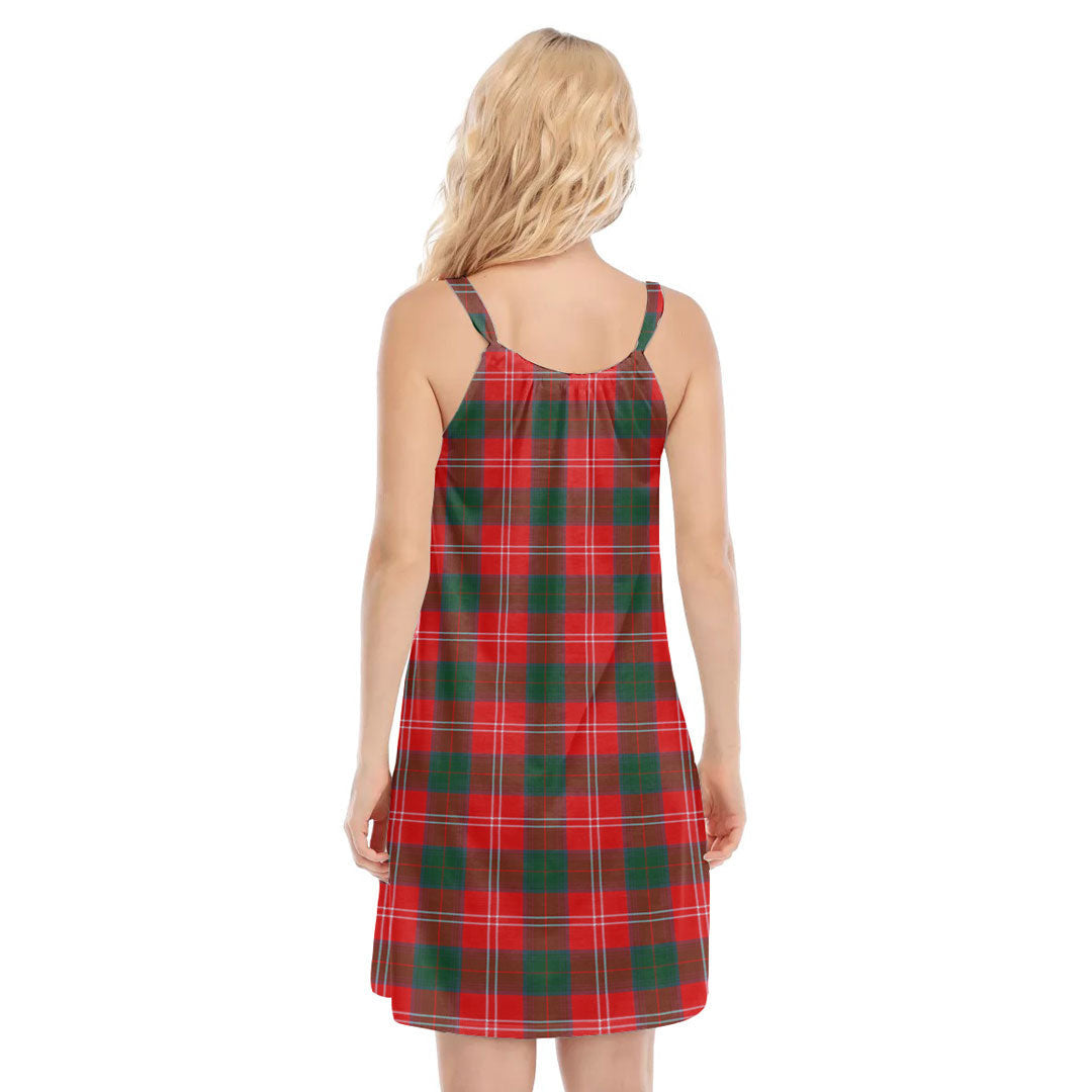 Chisholm Modern Tartan Plaid O-neck Cami Dress