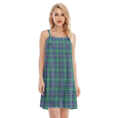 Inglis Ancient Tartan Plaid O-neck Cami Dress