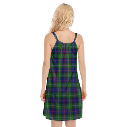 MacThomas Modern Tartan Plaid O-neck Cami Dress