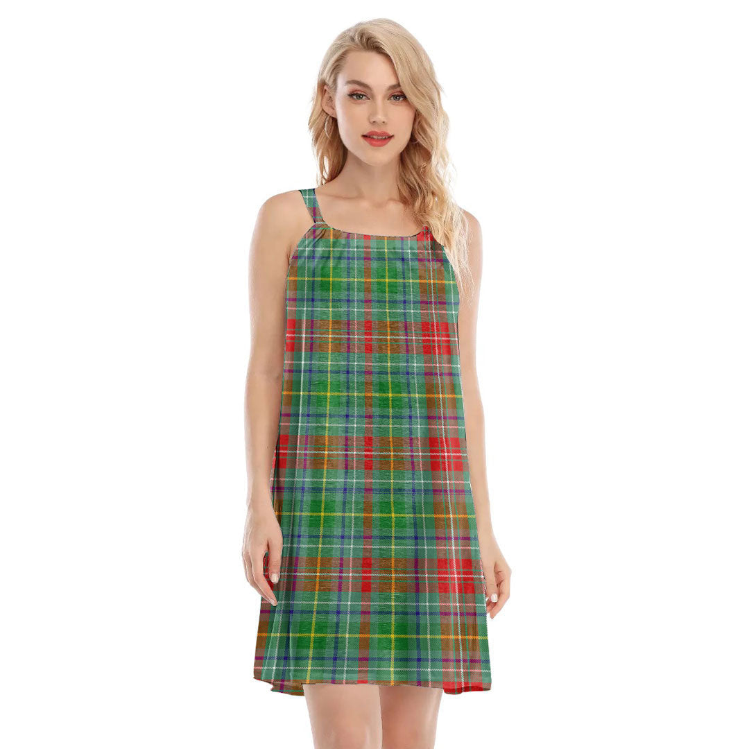 Muirhead Tartan Plaid O-neck Cami Dress