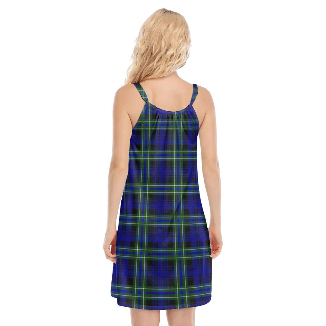 Arbuthnot Modern Tartan Plaid O-neck Cami Dress