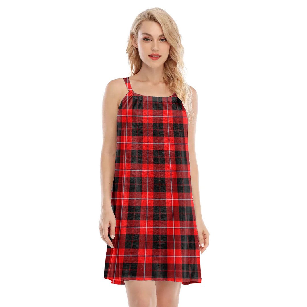 Cunningham Modern Tartan Plaid O-neck Cami Dress