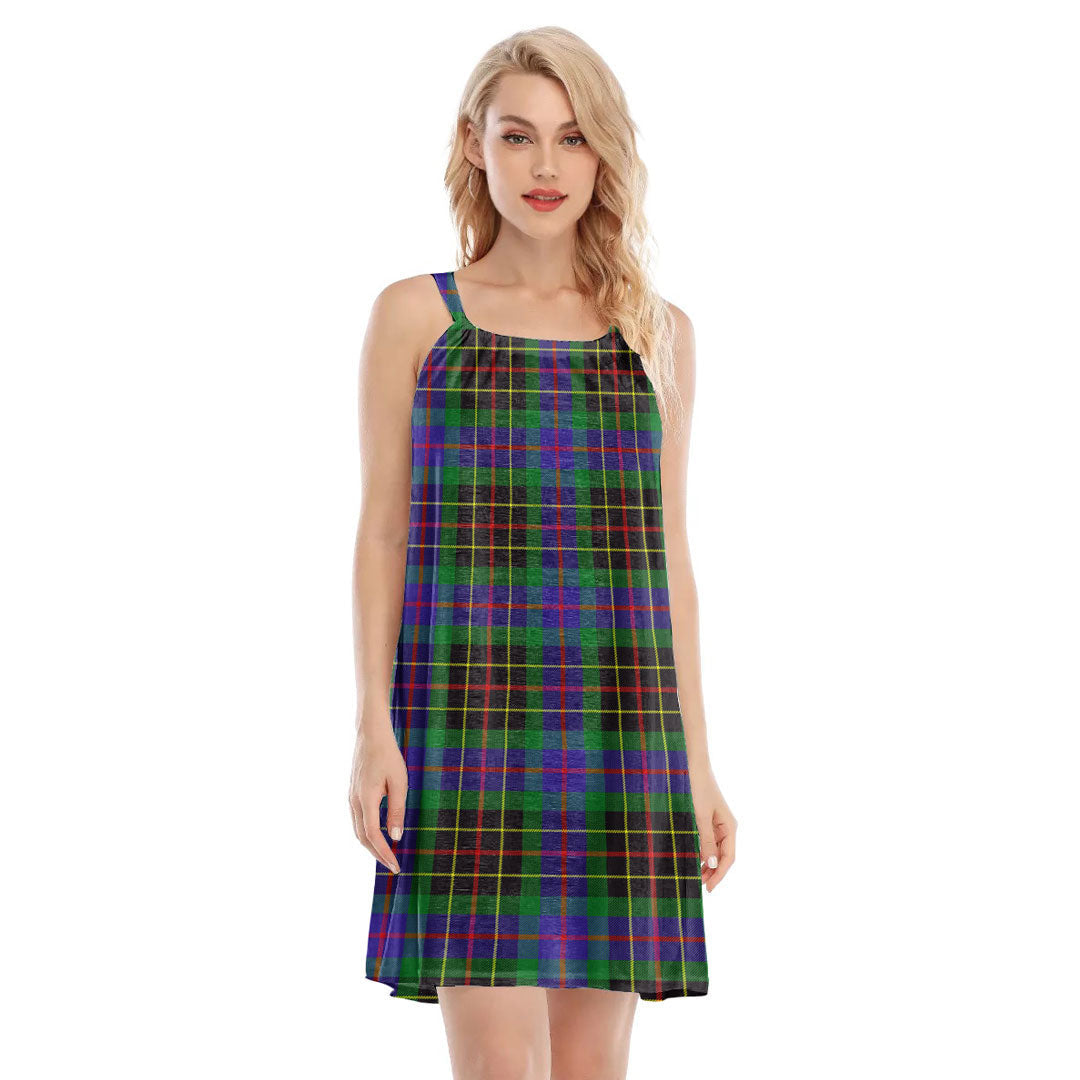 Brodie Hunting Modern Tartan Plaid O-neck Cami Dress