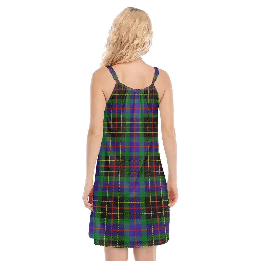 Brodie Hunting Modern Tartan Plaid O-neck Cami Dress