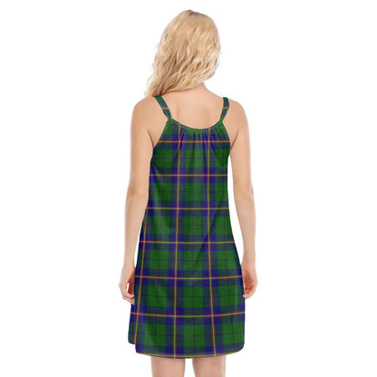 Carmichael Modern Tartan Plaid O-neck Cami Dress