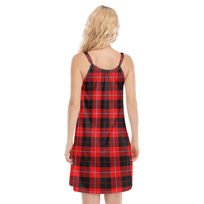 Cunningham Modern Tartan Plaid O-neck Cami Dress