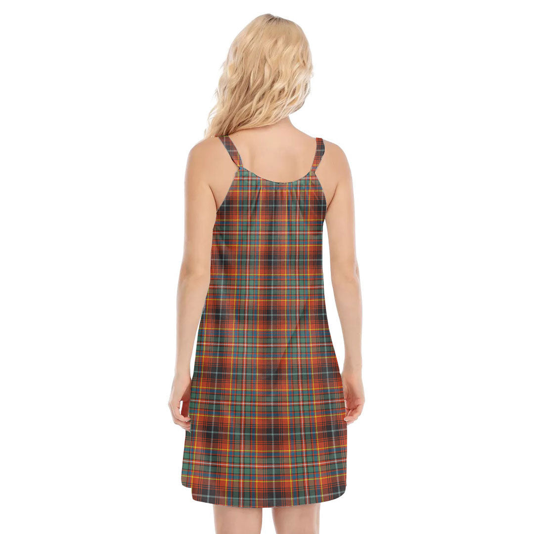 Innes Ancient Tartan Plaid O-neck Cami Dress