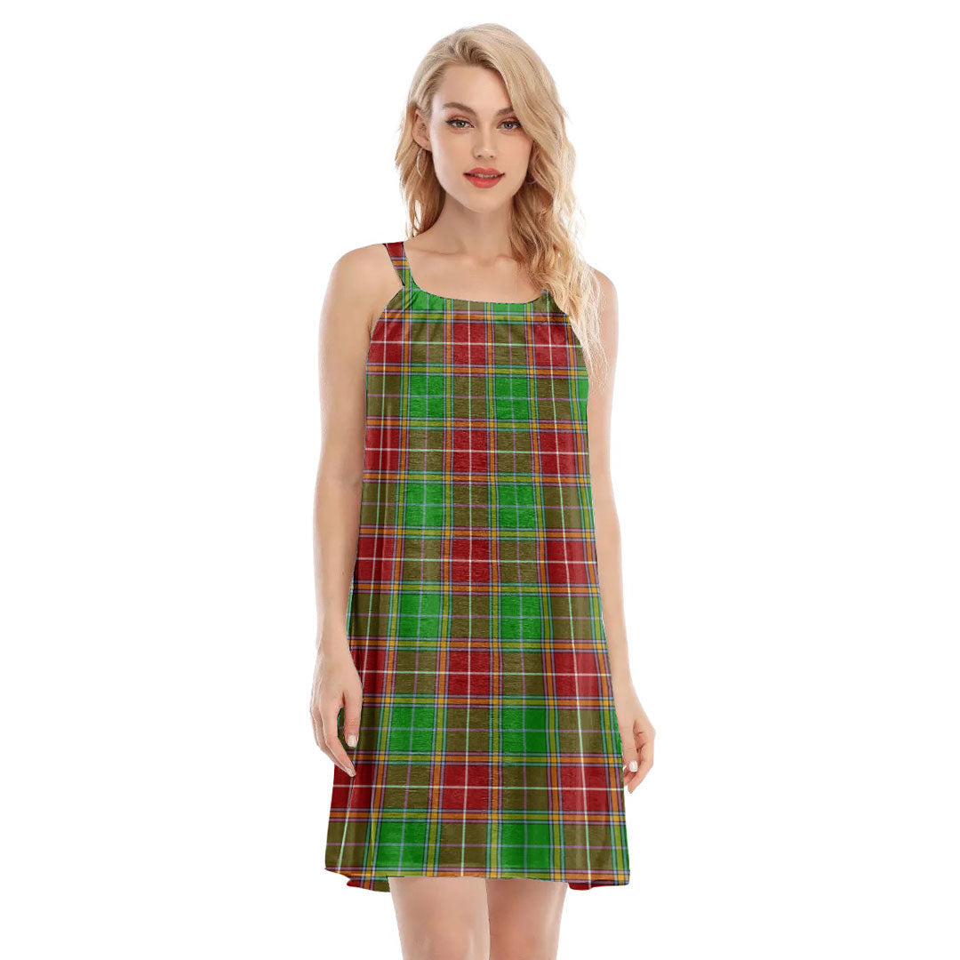 Baxter Modern Tartan Plaid O-neck Cami Dress