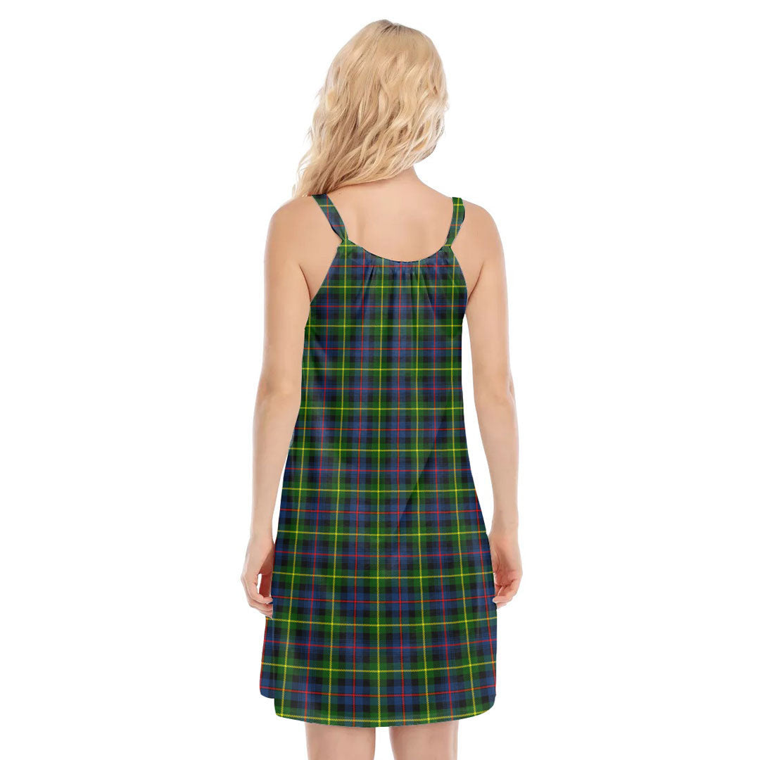 Farquharson Modern Tartan Crest O-neck Cami Dress