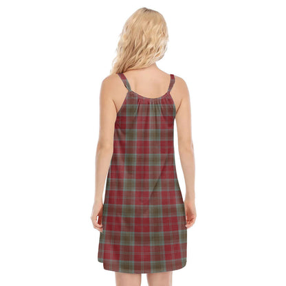 Lindsay Weathered Tartan Crest O-neck Cami Dress