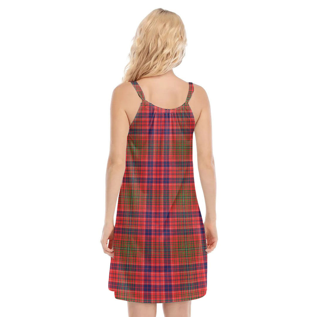 Lumsden Modern Tartan Crest O-neck Cami Dress