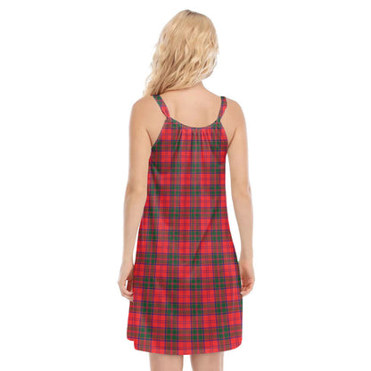 Drummond Modern Tartan Crest O-neck Cami Dress