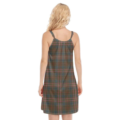 Kennedy Weathered Tartan Crest O-neck Cami Dress