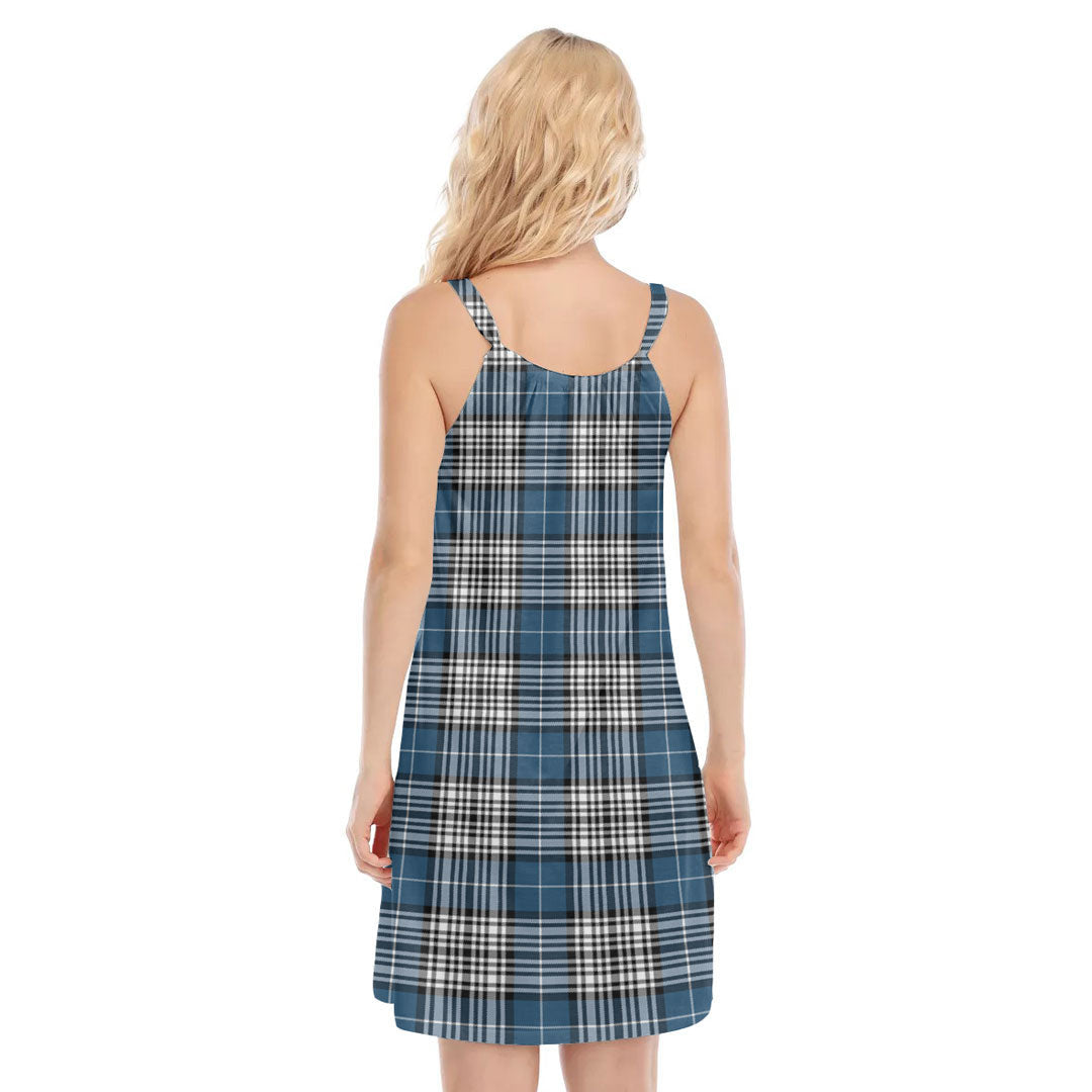 Napier Modern Tartan Crest O-neck Cami Dress