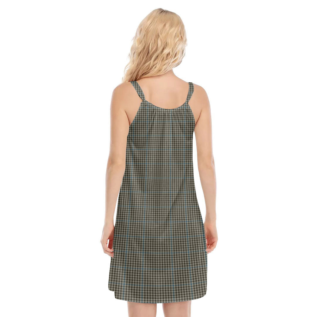 Haig Check Tartan Crest O-neck Cami Dress