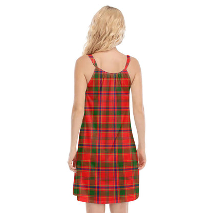 Munro Modern Tartan Crest O-neck Cami Dress