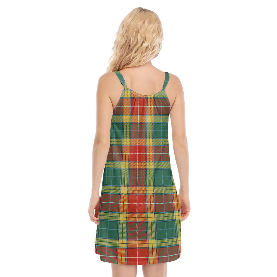 Buchanan Old Sett Tartan Crest O-neck Cami Dress