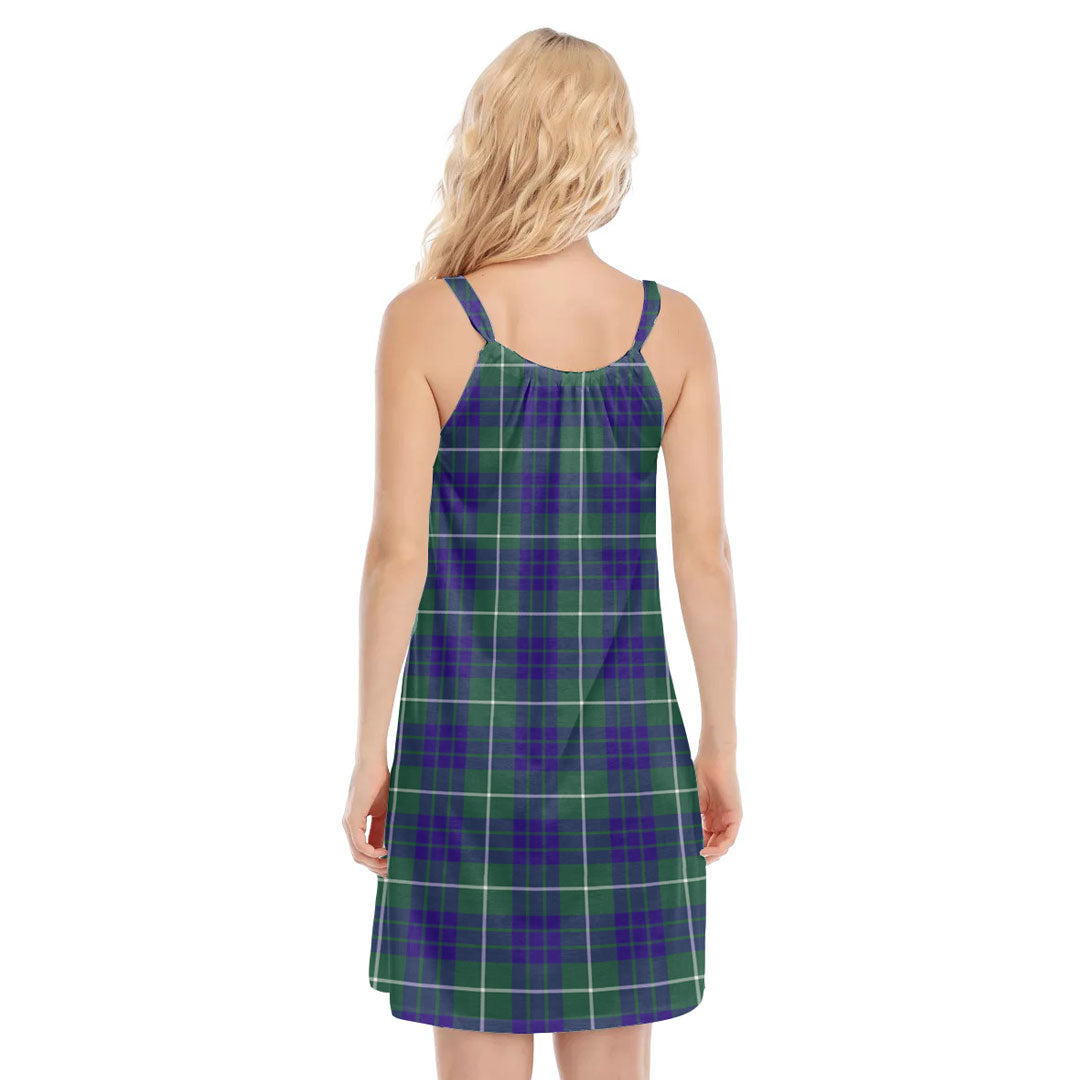 Hamilton Hunting Modern Tartan Crest O-neck Cami Dress