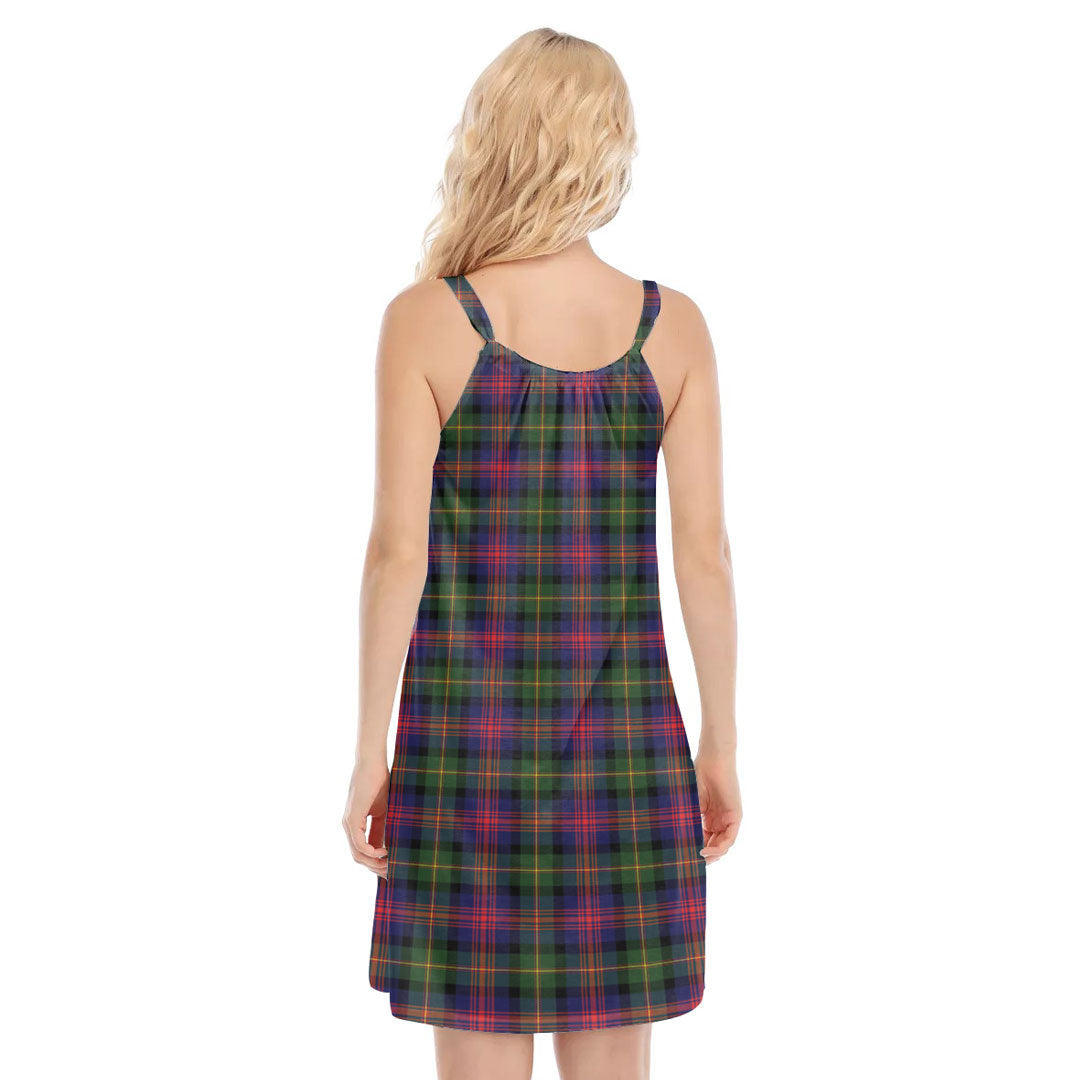 Logan Modern Tartan Crest O-neck Cami Dress