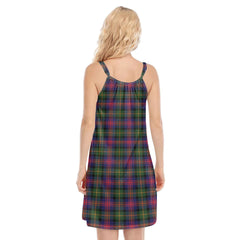 Logan Modern Tartan Crest O-neck Cami Dress