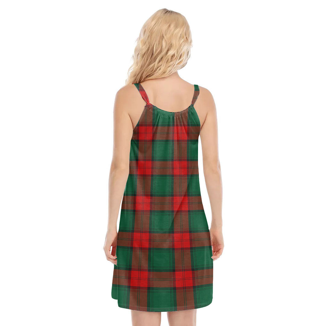 Stewart Atholl Modern Tartan Crest O-neck Cami Dress