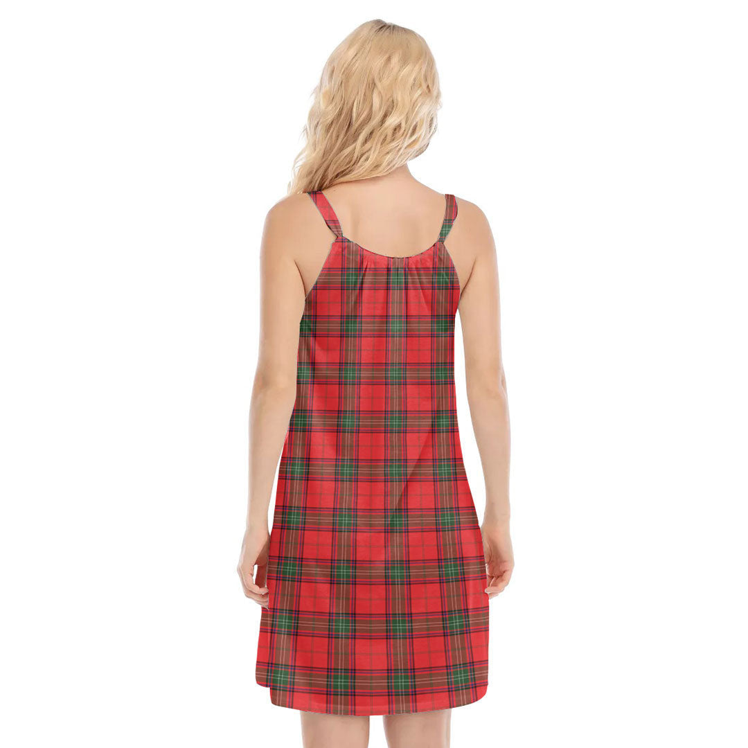 Seton Modern Tartan Crest O-neck Cami Dress