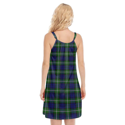 Forbes Modern Tartan Crest O-neck Cami Dress