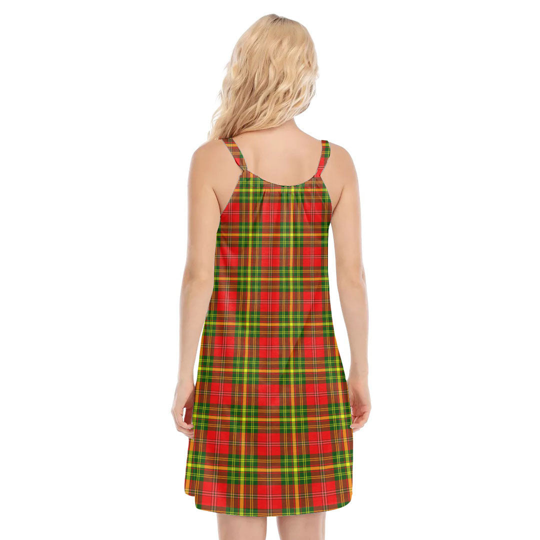 Leask Tartan Crest O-neck Cami Dress