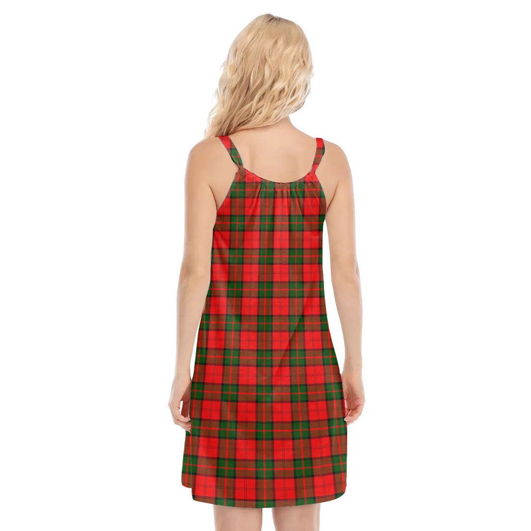 Dunbar Modern Tartan Crest O-neck Cami Dress