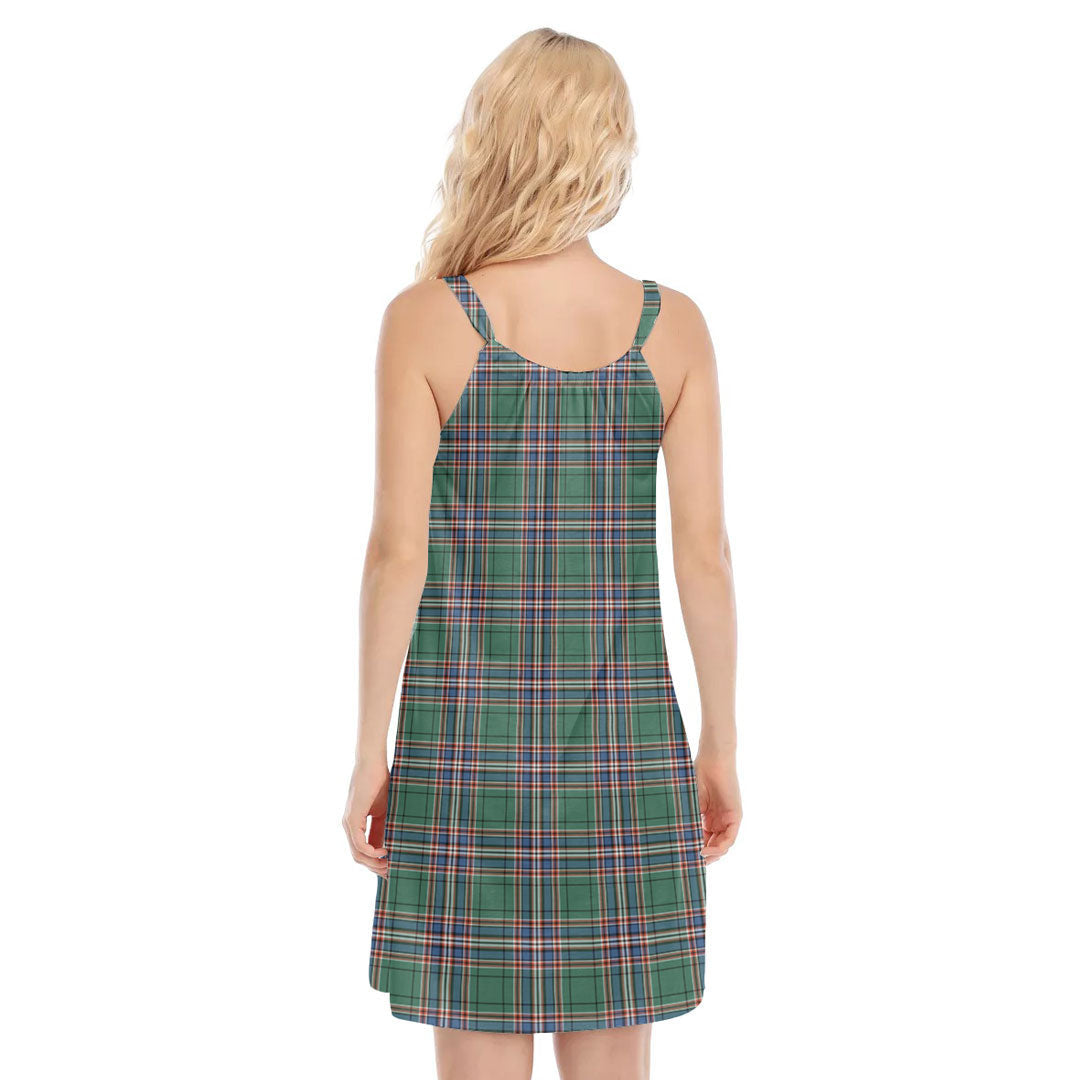 MacFarlane Hunting Ancient Tartan Crest O-neck Cami Dress