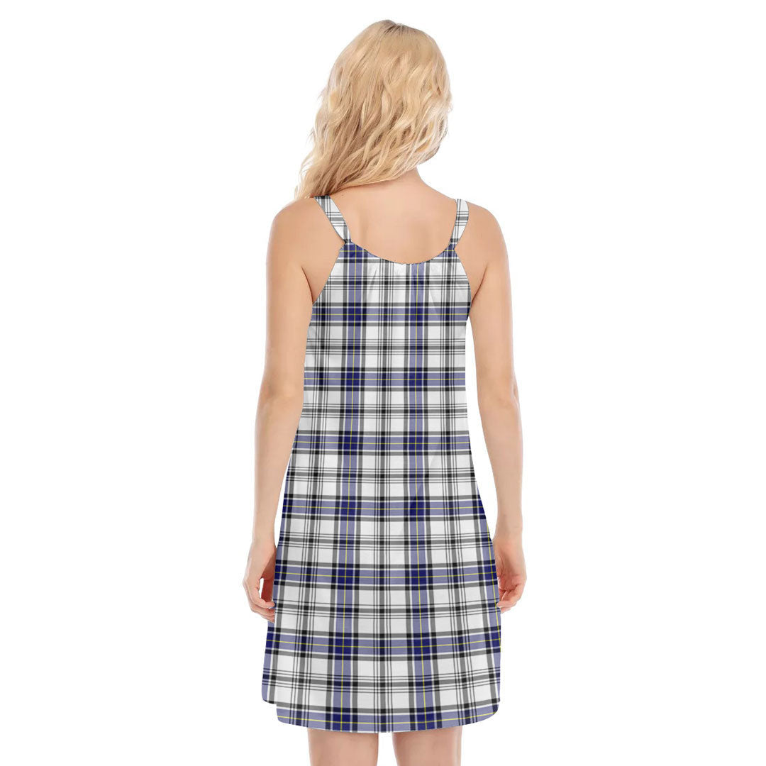 Hannay Modern Tartan Crest O-neck Cami Dress