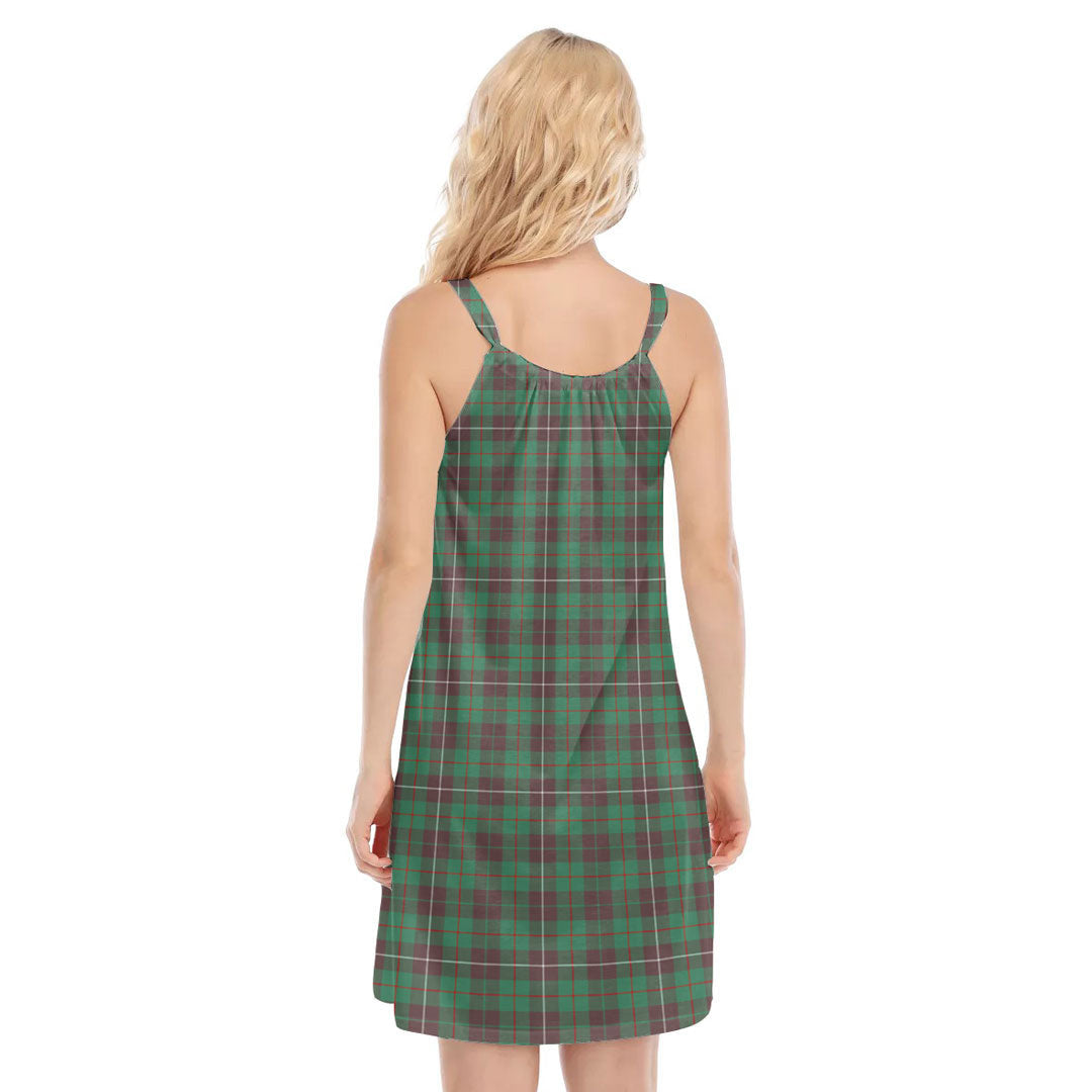 MacKinnon Hunting Ancient Tartan Crest O-neck Cami Dress