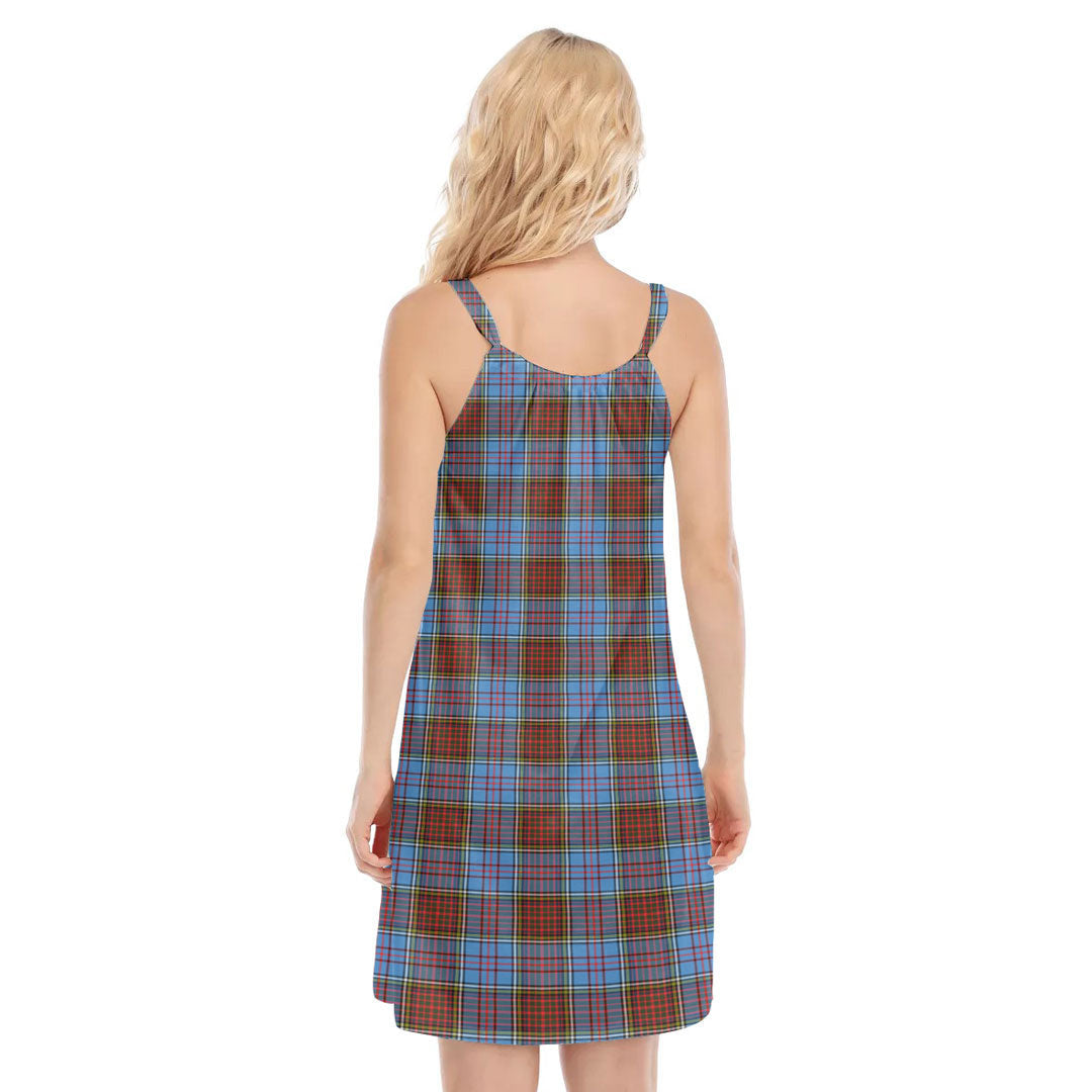 Anderson Modern Tartan Crest O-neck Cami Dress