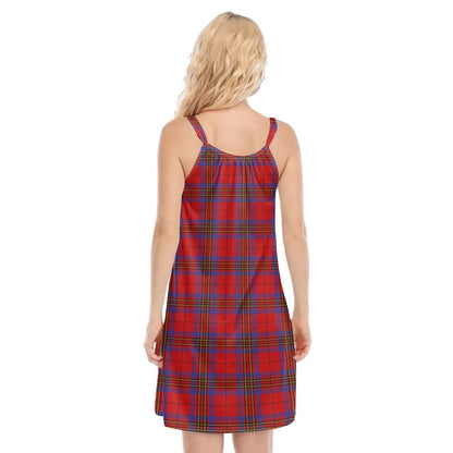 Leslie Modern Tartan Crest O-neck Cami Dress