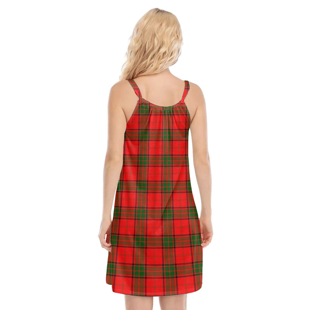 Maxwell Modern Tartan Crest O-neck Cami Dress