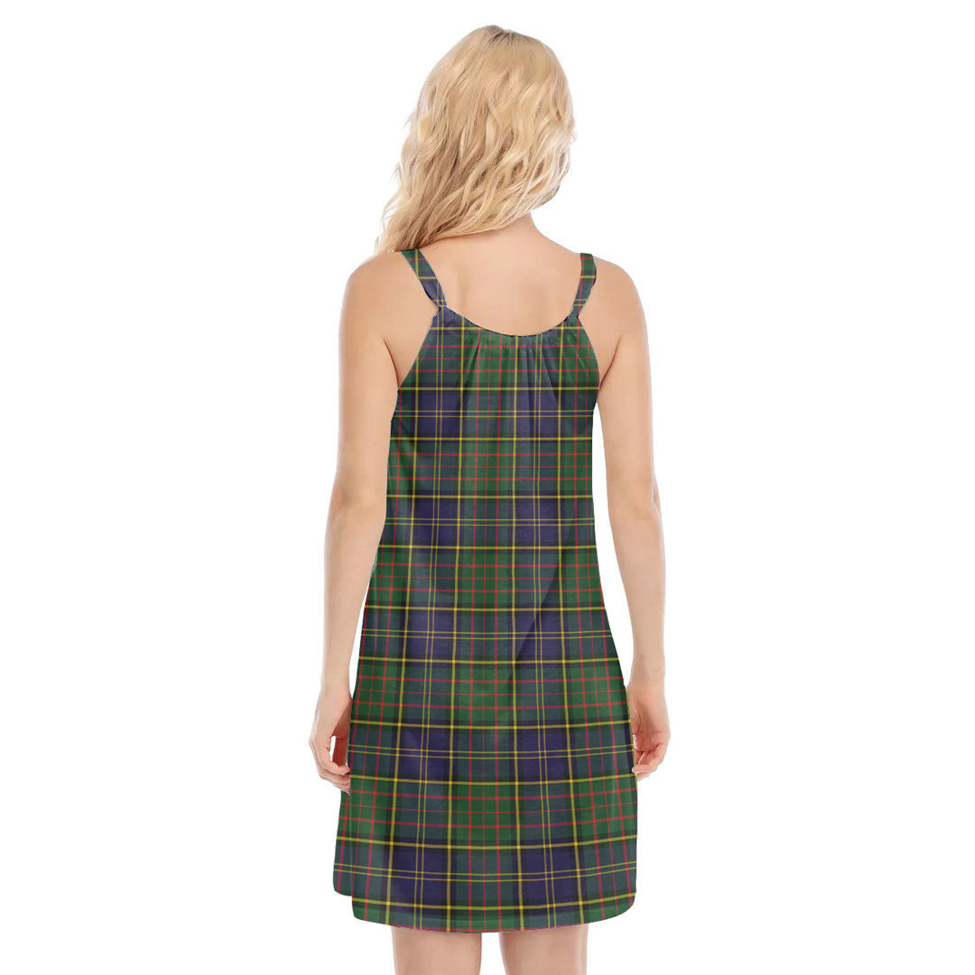 MacMillan Hunting Modern Tartan Crest O-neck Cami Dress