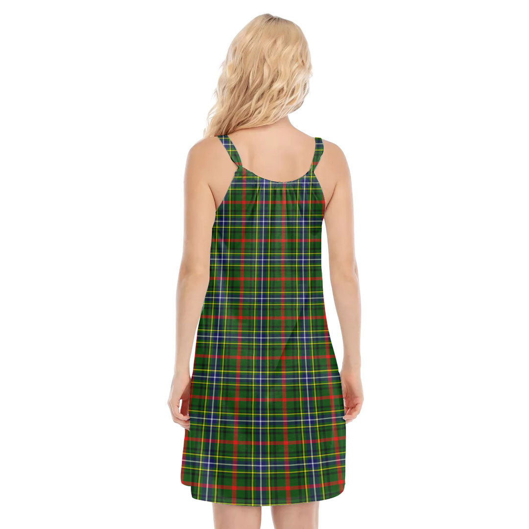 Bisset Tartan Crest O-neck Cami Dress