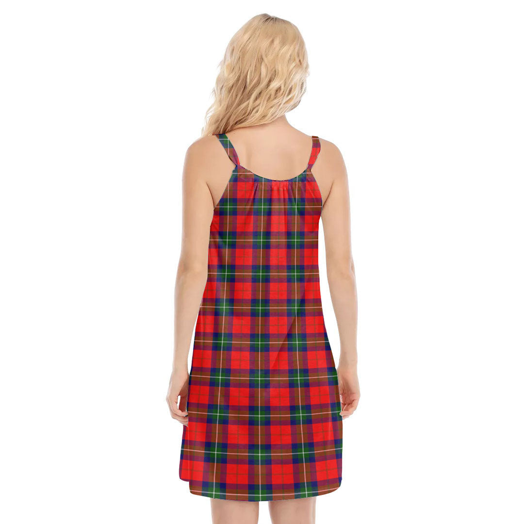 Ruthven Modern Tartan Crest O-neck Cami Dress