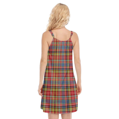 Drummond of Strathallan Tartan Crest O-neck Cami Dress