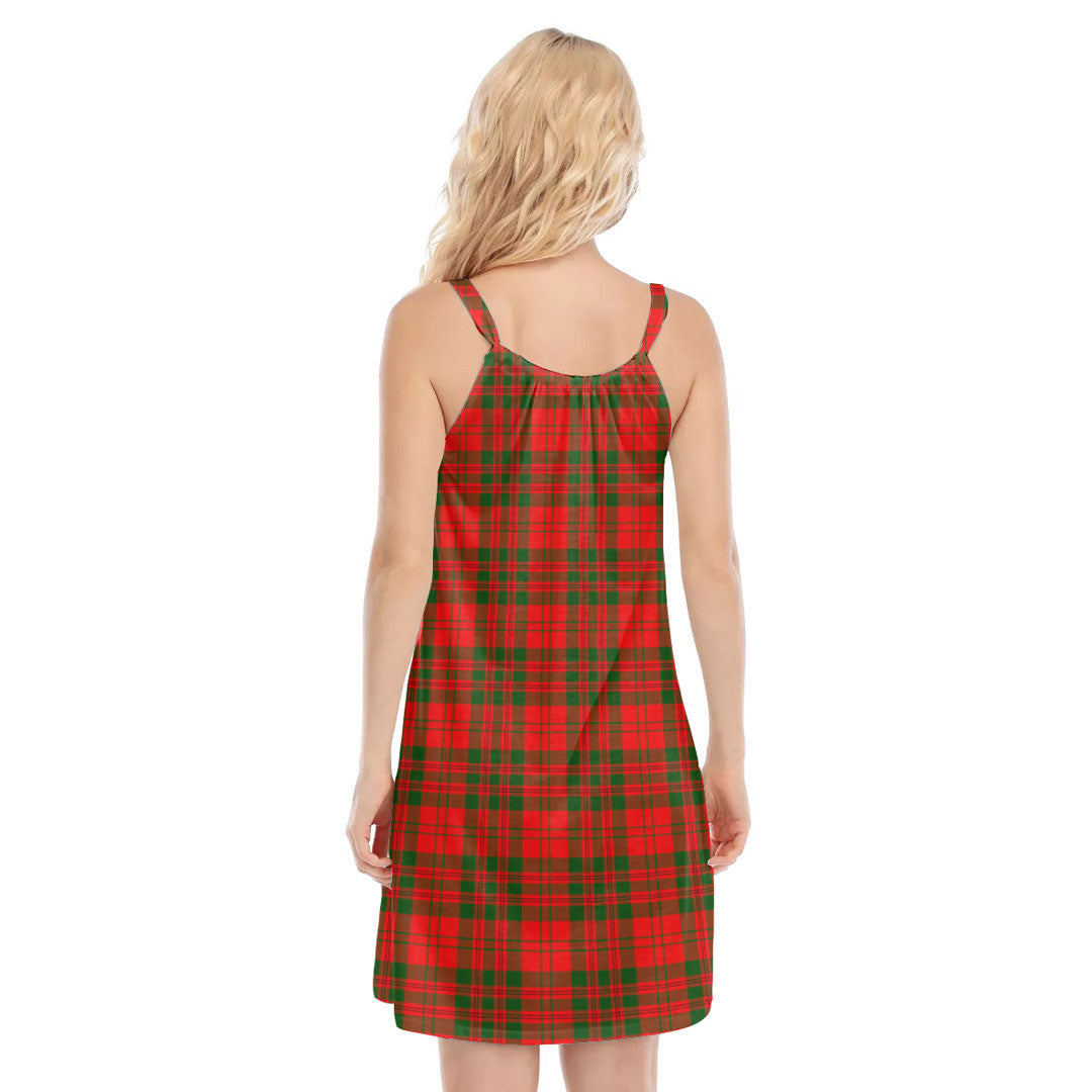 Livingstone Modern Tartan Crest O-neck Cami Dress