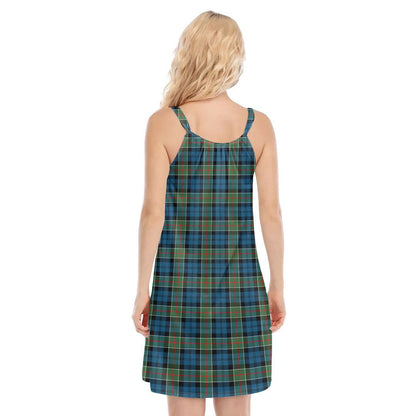 Colquhoun Ancient Tartan Crest O-neck Cami Dress