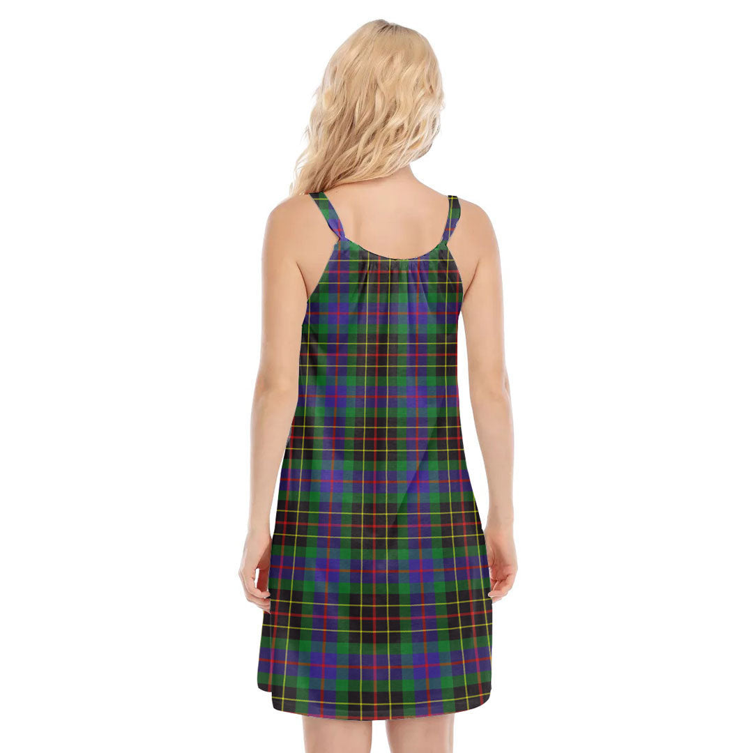 Brodie Hunting Modern Tartan Crest O-neck Cami Dress